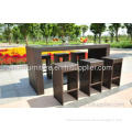 Garden Pe Wicker Furniture Bar Set 